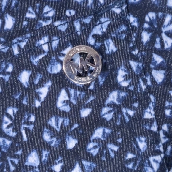 Mk Michael Kors Women's Size 6 Pants Navy Blue White Geometric Tie Dye Pattern - Picture 13 of 14